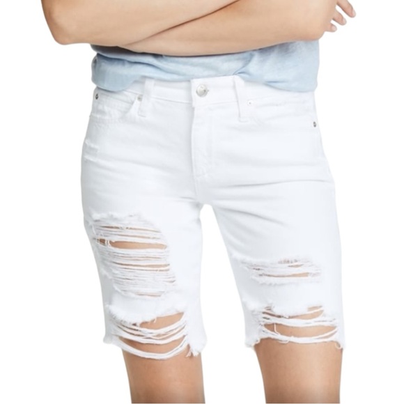 Joe’s Jeans Distressed White Bermuda Denim Shorts - Picture 15 of 15